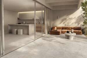 Carrelage sol extérieur en grès cérame à masse colorée effet béton antidérapant SINTESI FRAMEWORK CONCRETE Grey L. 119,8 x l. 60 cm x Ep. 8,2 mm - Rectifié R11B
