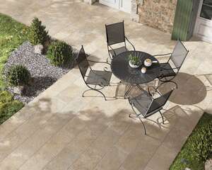 Carrelage sols extérieurs en grès cérame effet Pierre antidérapant CERDISA TIMESTONE Beige Grip - L. 50 x l. 33,3 cm - R11C