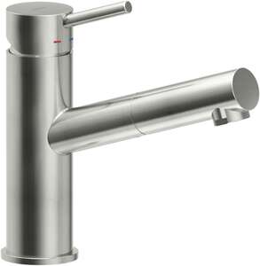 Mitigeur lavabo NOBILI LIVE avec douchette extractible - Finition Inox brossé