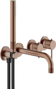 Façade de mitigeur encastré Bain Douche NOBILI RESPIRO 2 sorties - Finition Tabac brossé