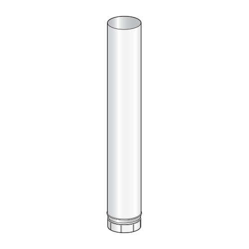 Tuyau pour conduit de raccordement en acier émaillé blanc - Diam. 130 mm x L. 1 m