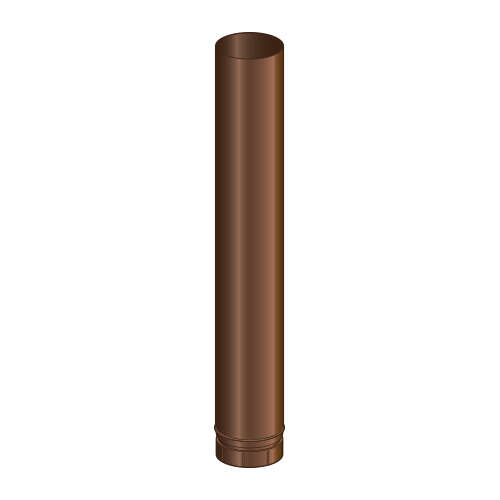 Tuyau pour conduit de raccordement en acier émaillé marron - Diam. 150 mm x L. 1 m