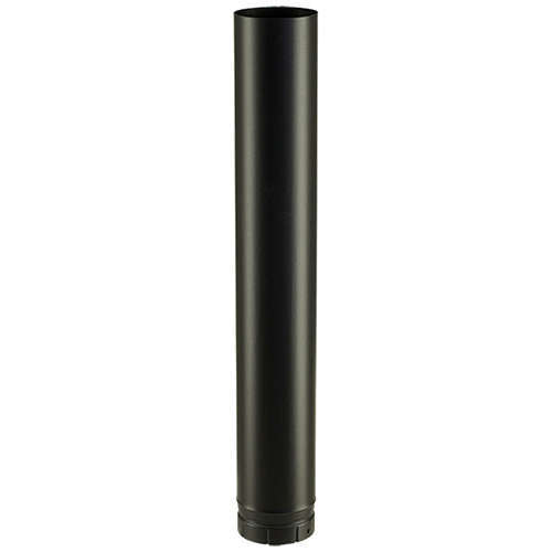 Tuyau pour conduit de raccordement en acier émaillé noir mat - Diam. 130 mm x L. 1 m
