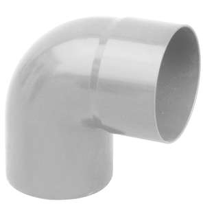 Coude de gouttière 67°30 mâle - femelle en PVC gris - Diam. 80 mm - Ép. 2,2 mm
