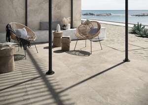 Carrelage pour sol extérieur en grès cérame à masse colorée 20 mm effet pierre ASCOT STONE VALLEY Sabbia Out L. 90 x l. 90 cm x Ép. 20 mm - Rectifié - R11/C