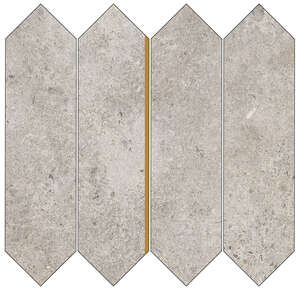 Mosaïque Navettes en grès cérame effet métal ASCOT URBANICA Ash - Plaque L. 30 x l. 30 cm x Ép. 9 mm