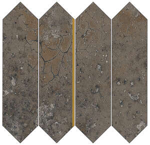 Mosaïque Navettes en grès cérame effet métal ASCOT URBANICA Iron - Plaque L. 30 x l. 30 cm x Ép. 9 mm