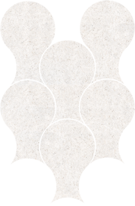 Mosaïque en grès cérame ASCOT WASHI OSAKA Chalk - Plaque L. 35,6 x l. 24 cm x Ép. 10 mm