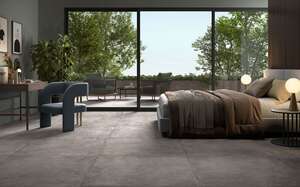 Carrelage sol/mur intérieur en grès cérame à masse colorée effet béton CASTELVETRO INDUSTRIAL Grigio L. 100 x l. 100 cm x Ép. 8,5 mm - Rectifié