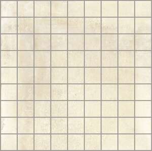 Mosaïque en grès cérame à masse colorée effet béton CASTELVETRO LAND White, plaque L. 30 x l. 30 cm x Ép. 10 mm