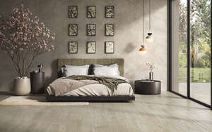 Carrelage pour sol/mur intérieur en grès cérame à masse colorée effet bois CASTELVETRO UNIKA Bianco L. 120 x l. 20 cm x Ép. 9,5 mm - Rectifié
