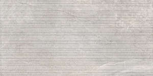 Carrelage pour mur intérieur en grès cérame à masse colorée structuré Grooves effet pierre NOVABELL ASPEN Rock Grey L. 120 x l. 60 cm x Ép. 9 mm - Rectifié