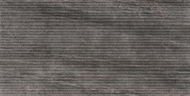 Carrelage pour mur intérieur en grès cérame à masse colorée structuré Grooves effet pierre NOVABELL ASPEN Basalt L. 120 x l. 60 cm x Ép. 9 mm - Rectifié