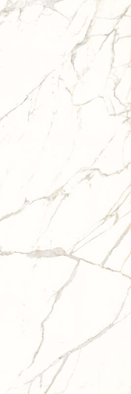 Carrelage slim pour sol/mur intérieur en grès cérame à masse colorée aspect adouci effet marbre PANARIA TRILOGY Calacatta White L. 300 x l. 100 cm x Ép. 5,5 mm - Rectifié