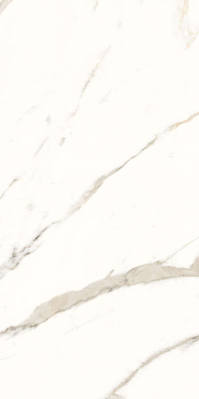 Carrelage pour sol/mur intérieur en grès cérame à masse colorée aspect adouci effet marbre PANARIA TRILOGY Calacatta White L. 120 x l. 60 cm x Ép. 9,5 mm - Rectifié