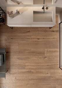 Carrelage pour sol/mur intérieur en grès cérame à masse colorée effet bois MIRAGE KAO KA 04 Cocoa L. 120 x l. 20 cm x Ép. 9 mm - Rectifié