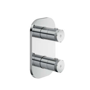 Façade thermostatique encastrée 2 sorties ONDYNA East Side Chrome