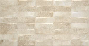 Carrelage pour mur intérieur en grès cérame ROCERSA CHRONO Cream L. 60,8 x l. 31,6 cm - Relief