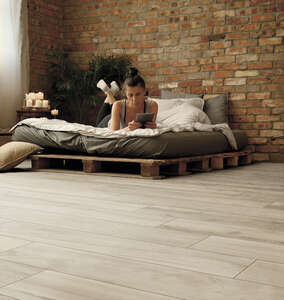 Carrelage pour sol/mur intérieur en grès cérame effet bois ROCERSA FLOW Mink L. 120 x l. 19,4 cm x Ép. 10 mm - Rectifié