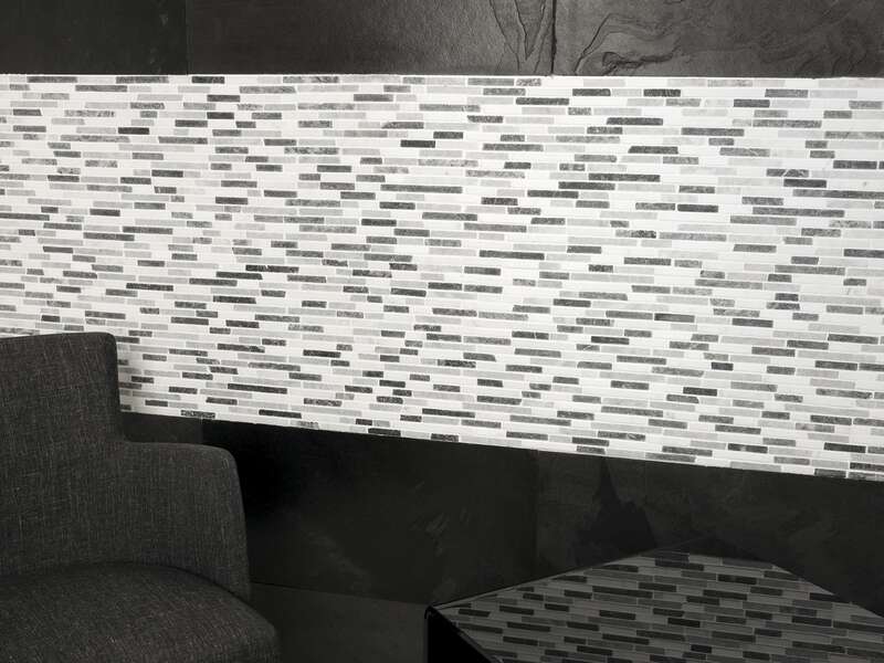 Mosaïque pour sol/mur intérieur en marbre DUNE AFYON Grey L. 32,5 x l. 29 cm x Ep. 8 mm