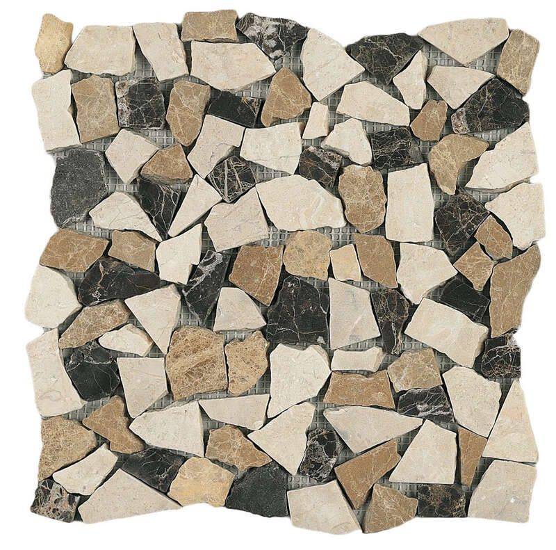 Mosaïque pour sol/mur intérieur, marbre scié DUNE SHAMBALA L. 31 x l. 30,9 cm x Ep. 8 mm