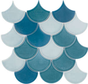 Mosaïque en écailles pour mur intérieur - verre recyclé DUNE GEMA L. 33 x l. 32 cm x Ep. 6 mm