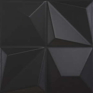 Carreau 3D pour mur intérieur - Faïence DUNE MULTISHAPES BLACK L. 25 x l. 25 cm x Ep. 9 mm