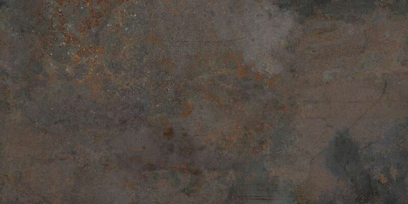 Carrelage pour sol/mur intérieur en grès cérame émaillé effet métal DUNE DIURNE OXIDE L. 120 x l. 60 cm x Ep. 10 mm - Rectifié