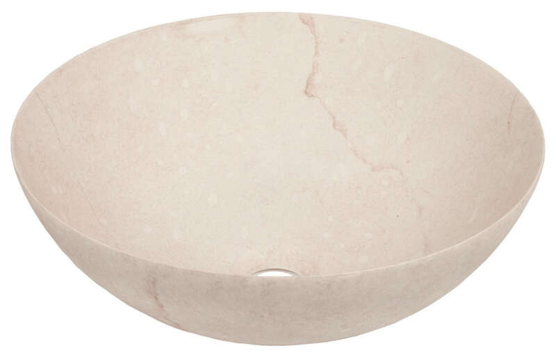 Vasque ronde à poser en porcelaine DUNE DIURNE Ø. 40 x Ht. 15 cm - Sand