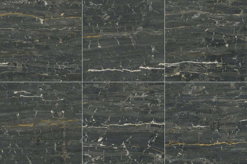 Carrelage pour sol intérieur en grès cérame émaillé aspect poli effet marbre DUNE LEONARDO Black L. 90 x L. 90 cm x Ep. 9 mm