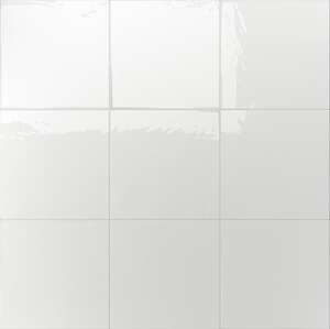 Carrelage pour sol/mur intérieur en grès cérame émaillé effet béton DUNE BERLIN White Glossy L. 14,7 x l. 14,7 cm x Ep. 8 mm