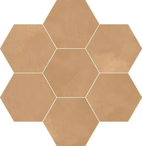 Carrelage hexagonal pour sol/mur intérieur en grès cérame émaillé effet béton DUNE BERLIN EXA Terra Matt L. 21,5 x l. 25 cm x Ep. 9 mm