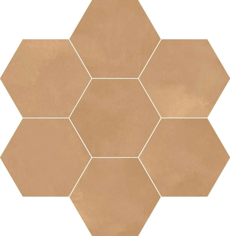 Carrelage hexagonal pour sol/mur intérieur en grès cérame émaillé effet béton DUNE BERLIN EXA Terra Matt L. 21,5 x l. 25 cm x Ep. 9 mm