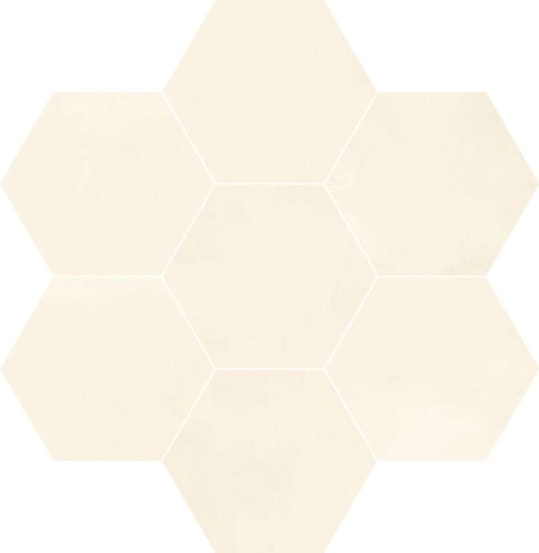 Carrelage hexagonal pour sol/mur intérieur en grès cérame émaillé effet béton DUNE BERLIN EXA BONE Matt L. 21,5 x l. 25 cm x Ep. 9 mm