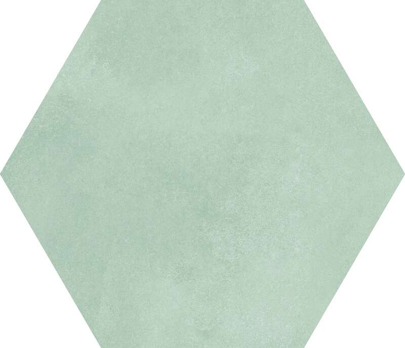 Carrelage hexagonal pour sol/mur intérieur en grès cérame émaillé effet béton DUNE BERLIN EXA Aquamar Matt L. 21,5 x l. 25 cm x Ep. 9 mm
