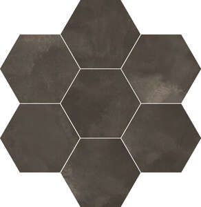 Carrelage hexagonal pour sol/mur intérieur en grès cérame émaillé effet béton DUNE BERLIN EXA Graphite Matt L. 21,5 x l. 25 cm x Ep. 9 mm