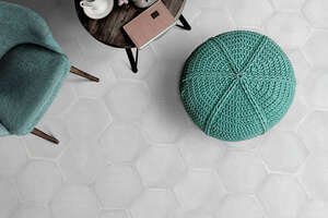 Carrelage hexagone pour sol/mur intérieur en grès cérame effet béton KEROS HEXA BOREAL Gris L. 27 x l. 23 cm
