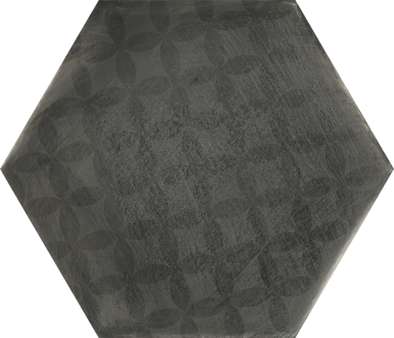 Carrelage hexagone pour sol/mur intérieur en grès cérame effet béton KEROS HEXA BOREAL Hidra Antracita L. 27 x l. 23 cm