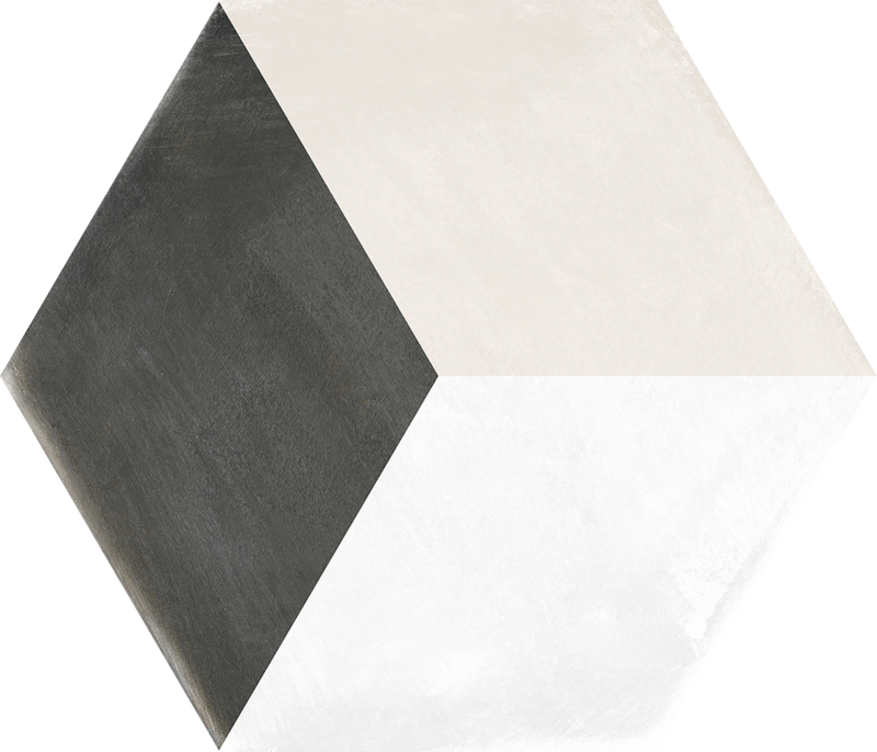 Carrelage hexagone pour sol/mur intérieur en grès cérame effet béton KEROS HEXA BOREAL Geo Mix L. 27 x l. 23 cm