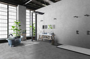 Carrelage pour sol/mur intérieur en grès cérame effet béton KEROS BONN Acero L. 80 x l. 80 cm x Ép. 10,2 mm - Rectifié