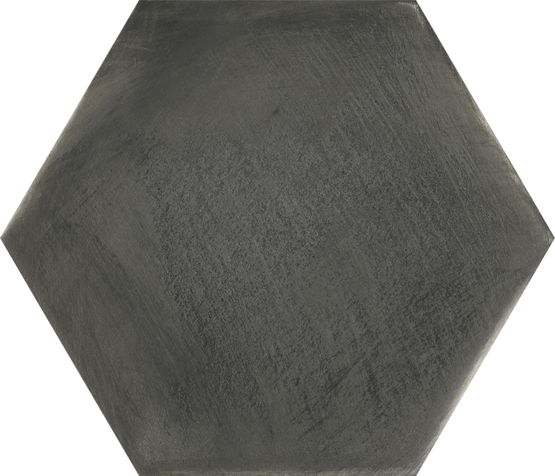 Carrelage pour sol/mur intérieur en grès cérame effet béton KEROS HEXA BOREAL Antracita L. 27 x l. 23 cm