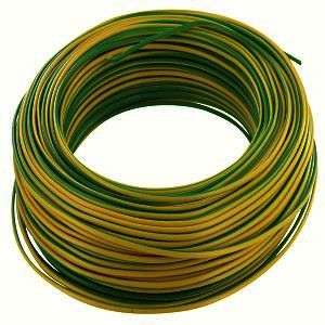 Câble électrique H07VU vert/jaune - section 1,5 mm² - Rouleau de 100 m