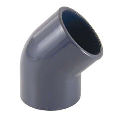Raccord en coude 45° femelle à coller en PVC PN16 Diam. 50 mm