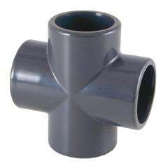 Raccord en croix femelle en PVC PN16 Diam. intérieur 50 mm
