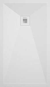 Grille carrée pour receveur de douche L. 12,7 x l. 12,7 cm - Acier inox - Finition époxy blanche 
