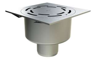 Siphon de sol ACO NETDRAIN standard sortie verticale DN100 en acier inoxydable - 250 x 250 mm
