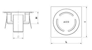 Siphon de douche ACO SHOWERDRAIN EKO sortie verticale DN40 en acier inoxydable sablé - 200 x 200 mm