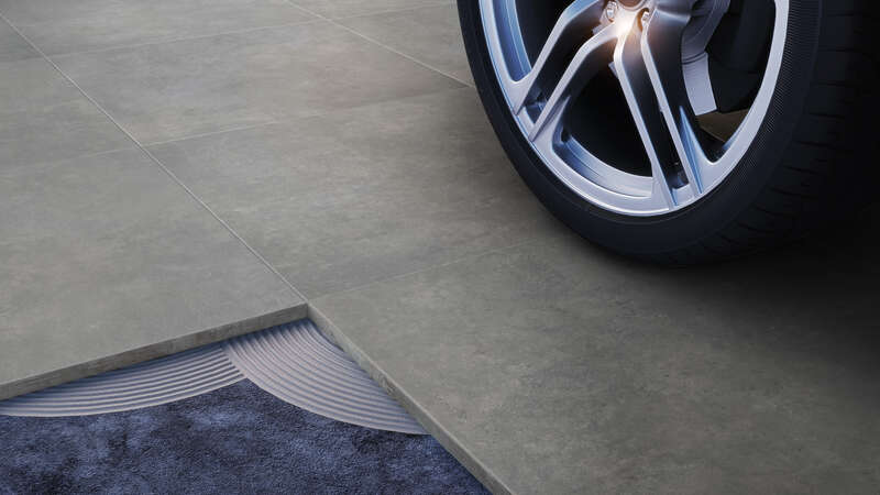 Carrelage pour sol extérieur en grès cérame à masse colorée 20 mm effet béton VITRA URBANCRETE Dark Grey L. 60 x l. 60 cm x Ép. 20 mm - Rectifié R11/C