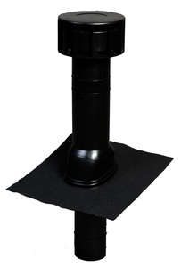 Terminal de ventilation pour fosse septique MULTIVENT en plastique noir - pente 25°/45° - Diam. 131 mm
